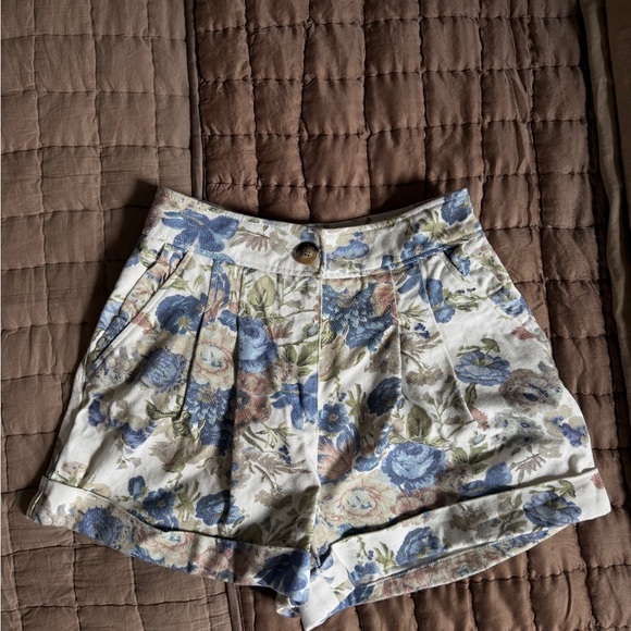 Sezane Daniella Short Imprimé Floral Bleu - Size 36 - Picture 2 of 4